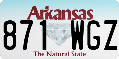 AR license plate 871WGZ