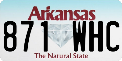 AR license plate 871WHC