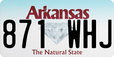 AR license plate 871WHJ
