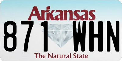 AR license plate 871WHN