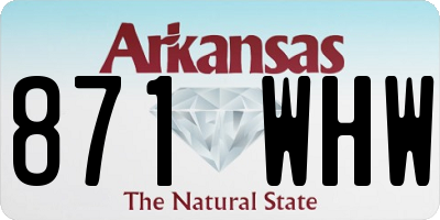 AR license plate 871WHW