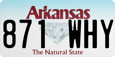 AR license plate 871WHY