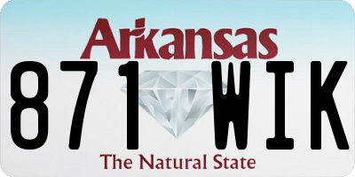 AR license plate 871WIK