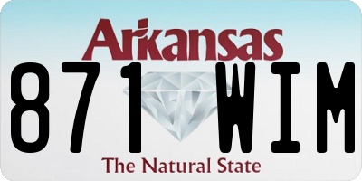 AR license plate 871WIM