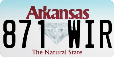 AR license plate 871WIR