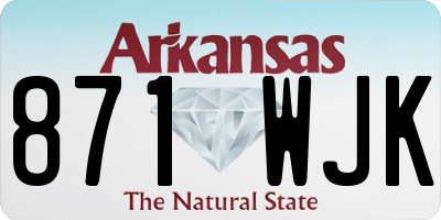 AR license plate 871WJK
