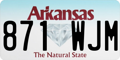 AR license plate 871WJM