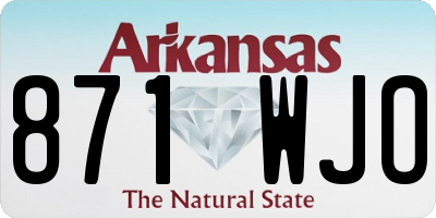 AR license plate 871WJO