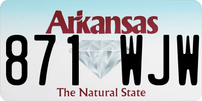 AR license plate 871WJW