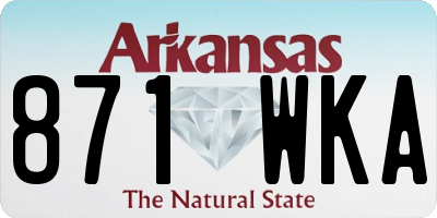 AR license plate 871WKA