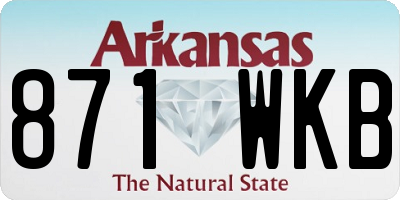 AR license plate 871WKB