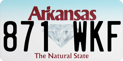 AR license plate 871WKF