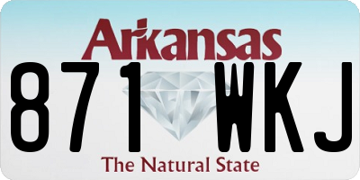AR license plate 871WKJ