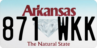 AR license plate 871WKK