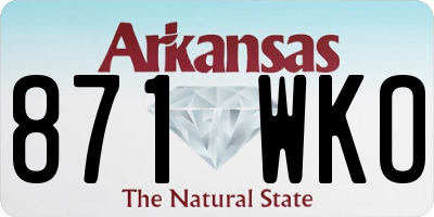 AR license plate 871WKO