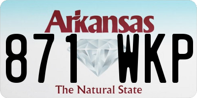 AR license plate 871WKP