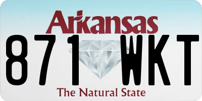 AR license plate 871WKT