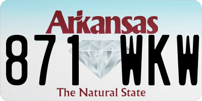 AR license plate 871WKW