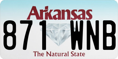 AR license plate 871WNB