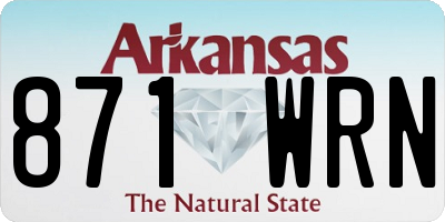 AR license plate 871WRN