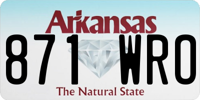 AR license plate 871WRO
