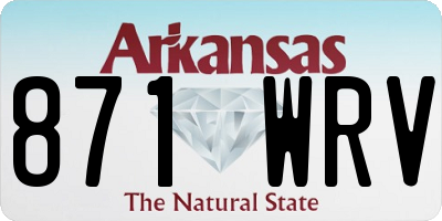 AR license plate 871WRV