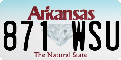 AR license plate 871WSU