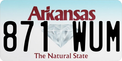 AR license plate 871WUM