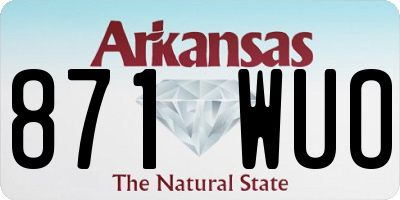 AR license plate 871WUO