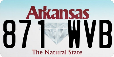 AR license plate 871WVB