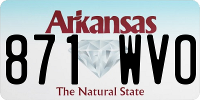 AR license plate 871WVO