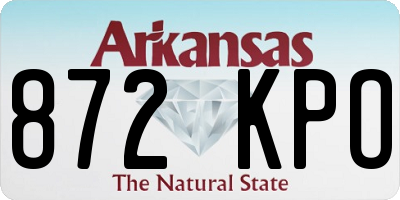 AR license plate 872KPO