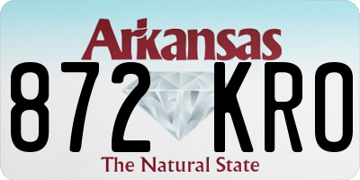 AR license plate 872KRO