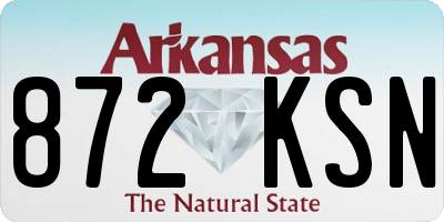 AR license plate 872KSN