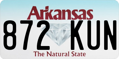 AR license plate 872KUN