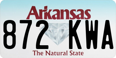 AR license plate 872KWA