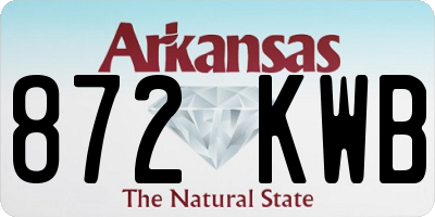 AR license plate 872KWB