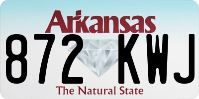 AR license plate 872KWJ