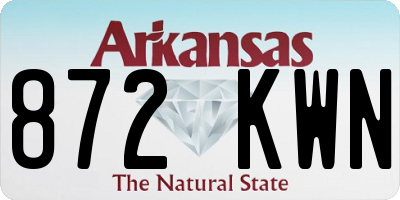 AR license plate 872KWN
