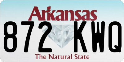 AR license plate 872KWQ