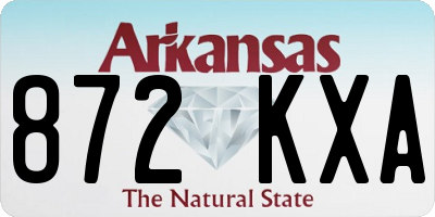 AR license plate 872KXA