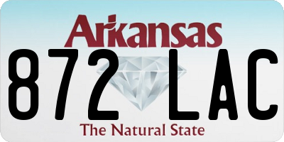 AR license plate 872LAC