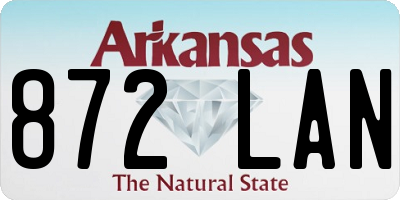 AR license plate 872LAN