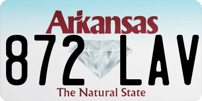 AR license plate 872LAV