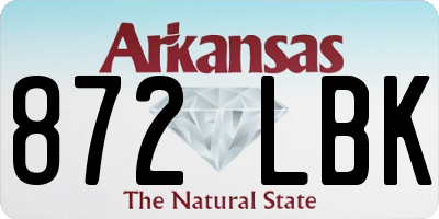 AR license plate 872LBK