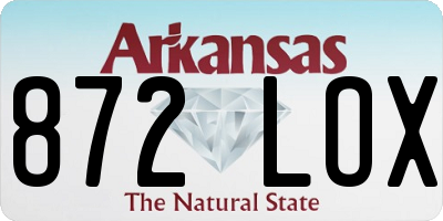 AR license plate 872LOX
