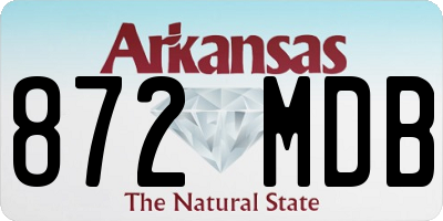 AR license plate 872MDB