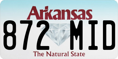 AR license plate 872MID