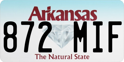 AR license plate 872MIF