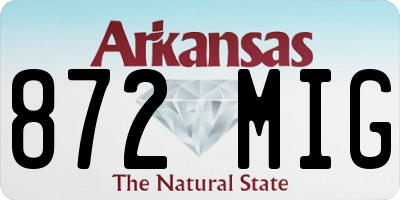AR license plate 872MIG